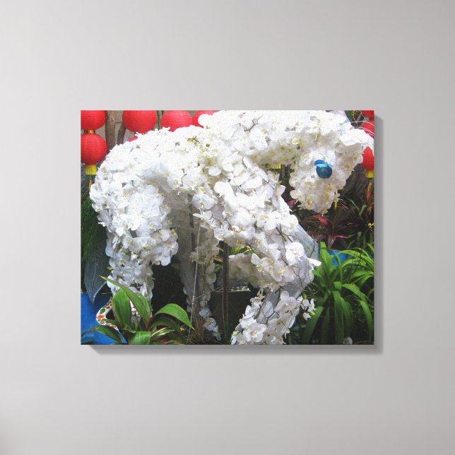 Year of the Horse | 春節馬 ... Chinese Flower Topiary Canvas Print (Front)