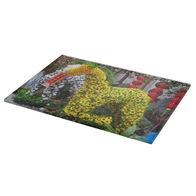 Year of the Horse | 春節馬 ... Chinese Flower Topiary Cutting Board (Corner)