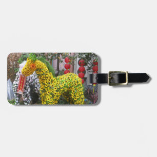 Year of the Horse   春節馬 ... Chinese Flower Topiary Luggage Tag