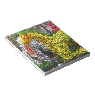 Year of the Horse   春節馬 ... Chinese Flower Topiary Notepad