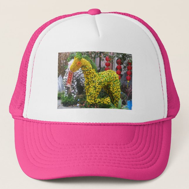 Year of the Horse | 春節馬 ... Chinese Flower Topiary Trucker Hat (Front)