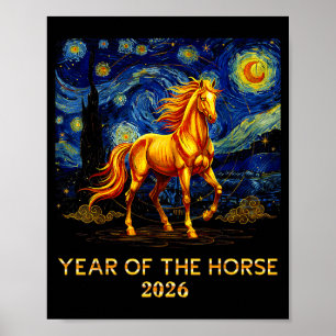 Year Of The Horse 2026 - Chinese New Year 2026 Fir Poster