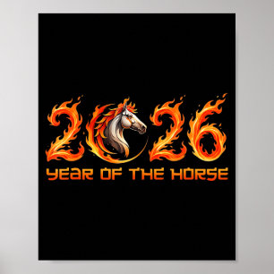 Year Of The Horse 2026 Chinese New Year 2026 Fire Poster