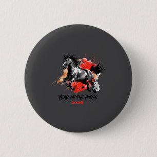 Year Of The Horse 2026 Chinese New Year  2 Inch Round Button