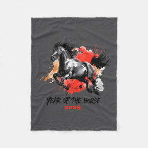 Year Of The Horse 2026 Chinese New Year  Fleece Blanket