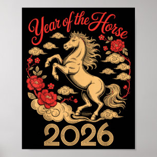 Year Of The Horse 2026 Chinese New Year For Men Wo Poster
