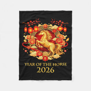 Year Of The Horse 2026 Chinese New Year Horse Lant Fleece Blanket