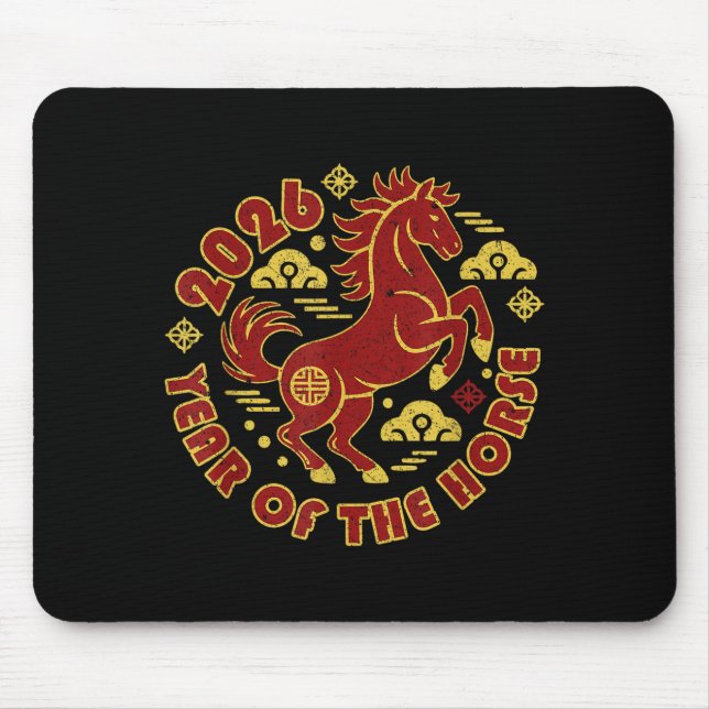 Year Of The Horse 2026 Chinese New Year Horse Lant Mouse Pad (Front)
