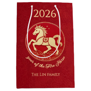 Year of the Horse 2026 Chinese New Year  Medium Gift Bag
