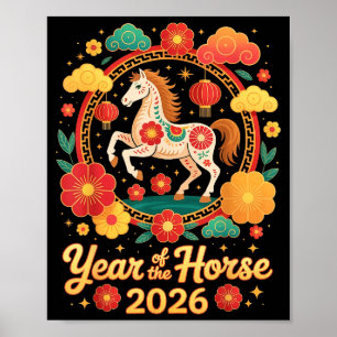 Year Of The Horse 2026 Chinese New Year Men Women Poster