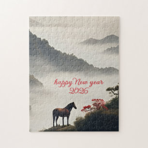 Year of the Horse 2026 Chinese New Year Mountain Jigsaw Puzzle