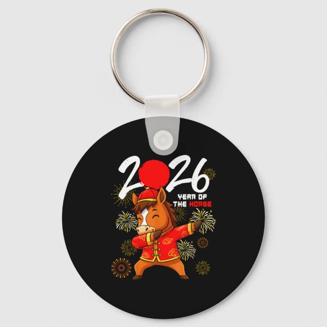 Year Of The Horse 2026 Dabbing Horse Chinese New Y Keychain (Front)