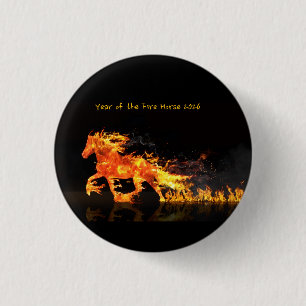 Year of The Horse 2026 (Fire Horse}  1 Inch Round Button
