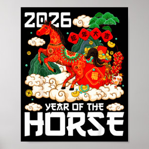 Year Of The Horse 2026 Happy Chinese Lunar New Yea Poster