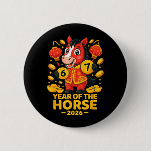 Year of The Horse 2026 Horse 67 Meme Chinese New 2 Inch Round Button