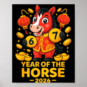 Year of The Horse 2026 Horse 67 Meme Chinese New Poster