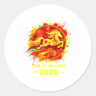 Year Of The Horse 2026 Lunar New Year Chinese New Classic Round Sticker