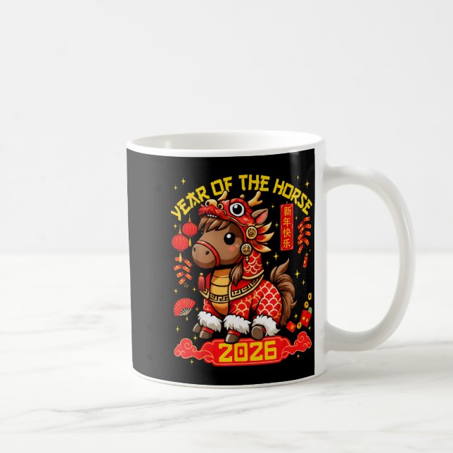 Year Of The Horse 2026 Lunar New Year Chinese New  Coffee Mug (Right)