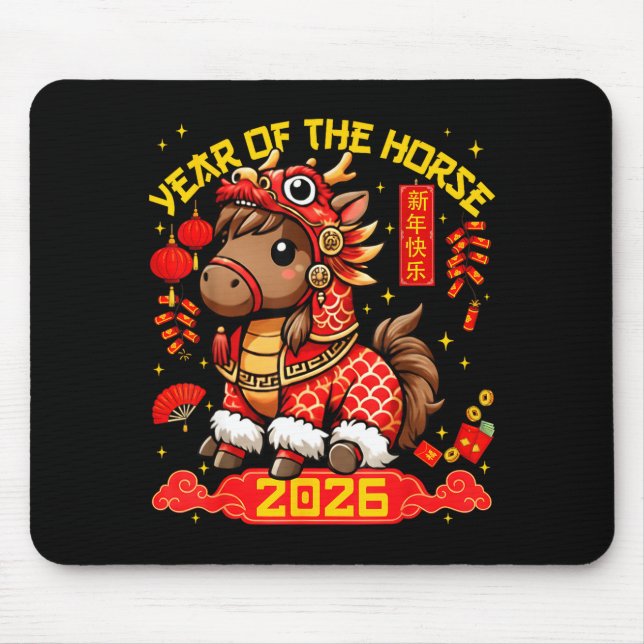 Year Of The Horse 2026 Lunar New Year Chinese New  Mouse Pad (Front)