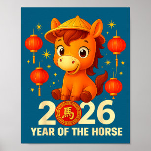 Year Of The Horse 2026 Lunar New Year Chinese New  Poster