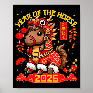 Year Of The Horse 2026 Lunar New Year Chinese New  Poster