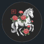Year Of The Horse 2026 New Year Men Chinese New Ye Classic Round Sticker<br><div class="desc">Year Of The Horse 2026 New Year Men Chinese New Year Horse _1</div>