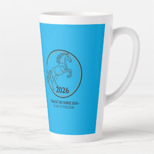 Year of the Horse 2026 - Spirit of Freedom & Elega Latte Mug