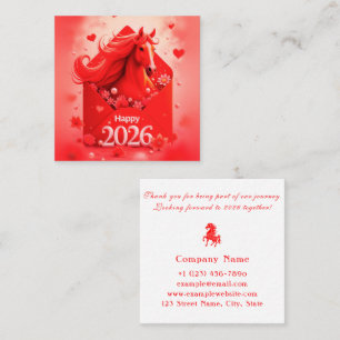 Year of the Horse 2026 Square Business Card