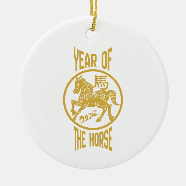 Year of The Horse Ceramic Ornament (Front)