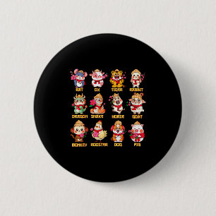 Year Of The Horse Chinese Zodiac Animal Signs Luna 2 Inch Round Button