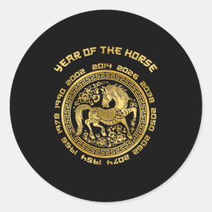 Year Of The Horse Chinese Zodiac Chinese New Year  Classic Round Sticker