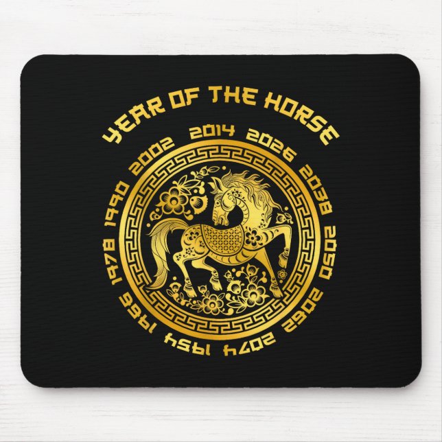 Year Of The Horse Chinese Zodiac Chinese New Year  Mouse Pad (Front)