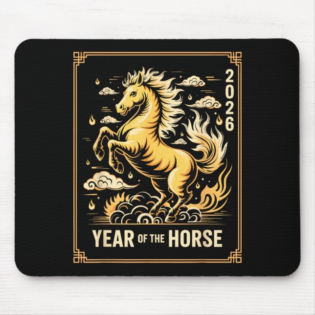 Year Of The Horse – Chinese Zodiac New Year 2026  Mouse Pad (Front)