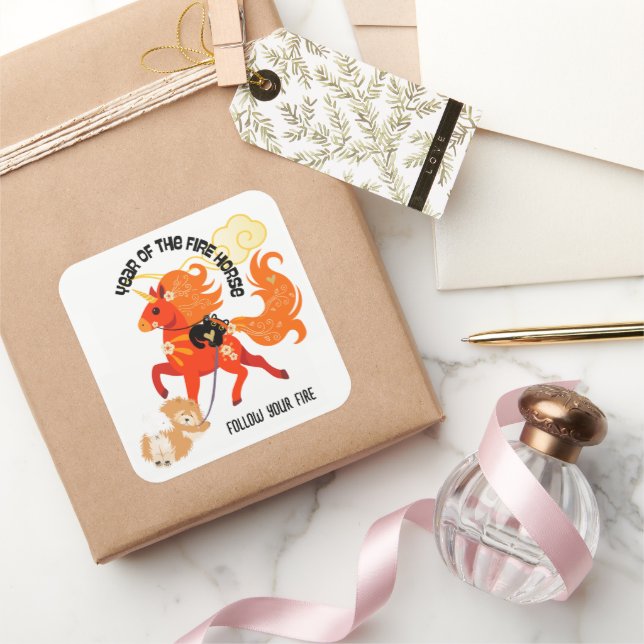 YEAR OF THE HORSE Chow Square Sticker (Gifting)