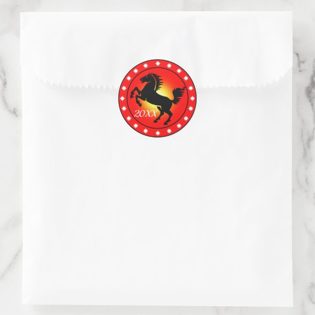Year of the Horse Classic Round Sticker (Bag)