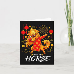 Year Of The Horse Dabbing Zodiac Horse Chinese New Card