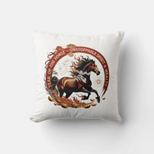 Year of the Horse Flame, Lunar Zodiac Gift Throw Pillow