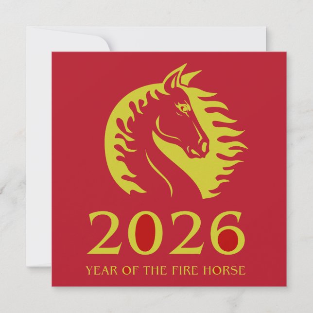 Year of the Horse Flat Greeting Card (Front)