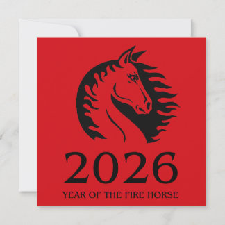 Year of the Horse Flat Greeting Card