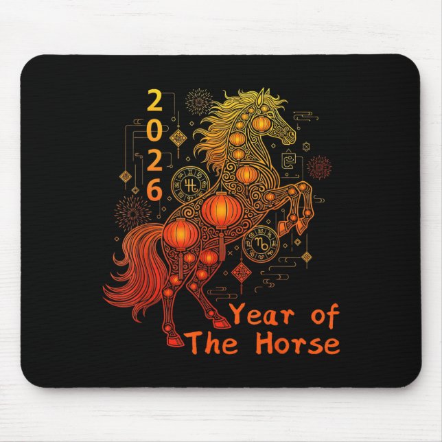 Year Of The Horse Happy Chinese Lunar New Year 202 Mouse Pad (Front)