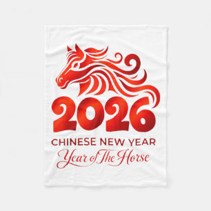 Year Of The Horse Lunar Chinese New Year Fire Hors Fleece Blanket