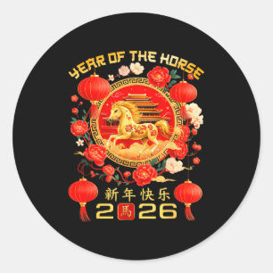 Year Of The Horse Lunar New Year Chinese New Year  Classic Round Sticker