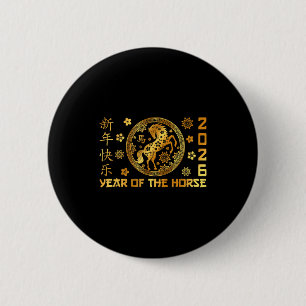 Year Of The Horse Lunar New Year Happy Chinese New 2 Inch Round Button