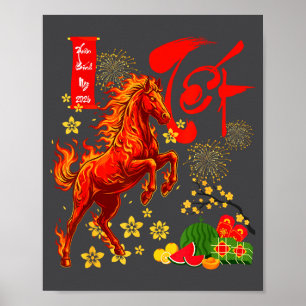 Year Of The Horse Lunar Vietnamese New Year Fire H Poster