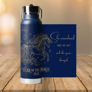 Year of The Horse Motivational Personalized Name Water Bottle