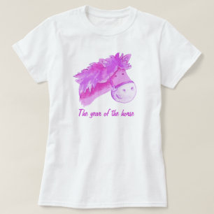 Year of the horse pink girls t-shirt