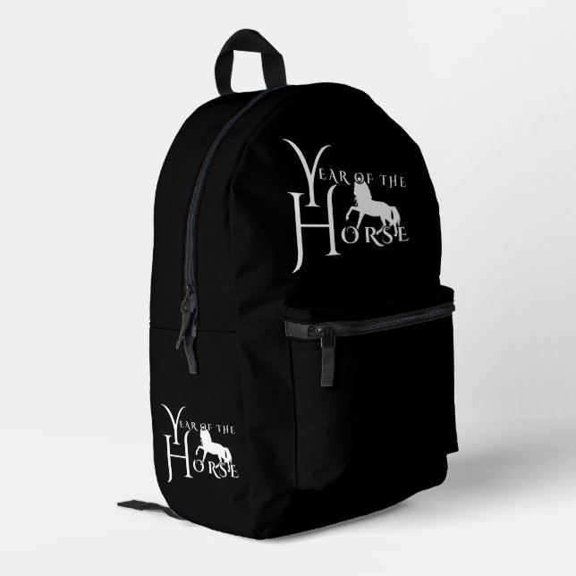 Year of the horse printed backpack (Back Corner Left)
