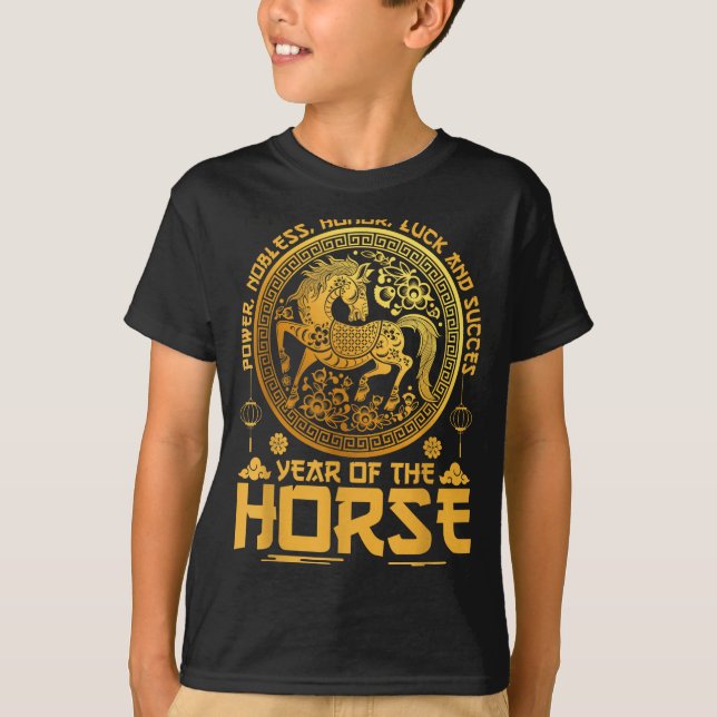 Year Of The Horse Zodiac Happy Chinese Lunar New Y T-Shirt (Front)