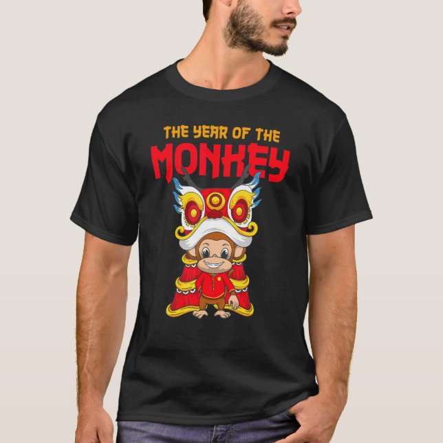 Year Of The Monkey 2028 Chinese New Year Zodiac Ki T-Shirt (Front)