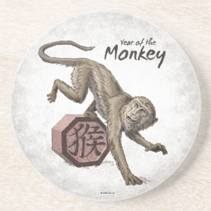 Year of the Monkey Chinese Zodiac Art Coaster